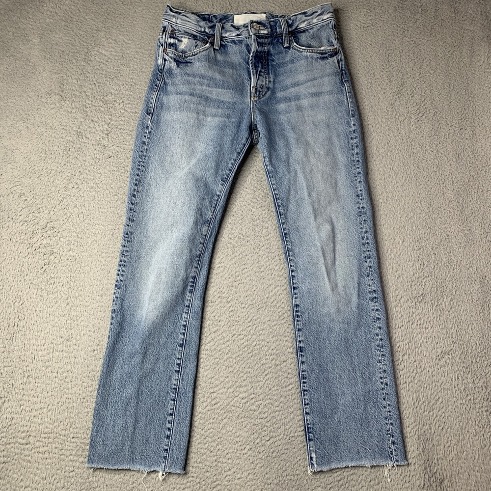 Free People MOTHER The Scrapper Cuff Ankle Fray Jeans Size 25